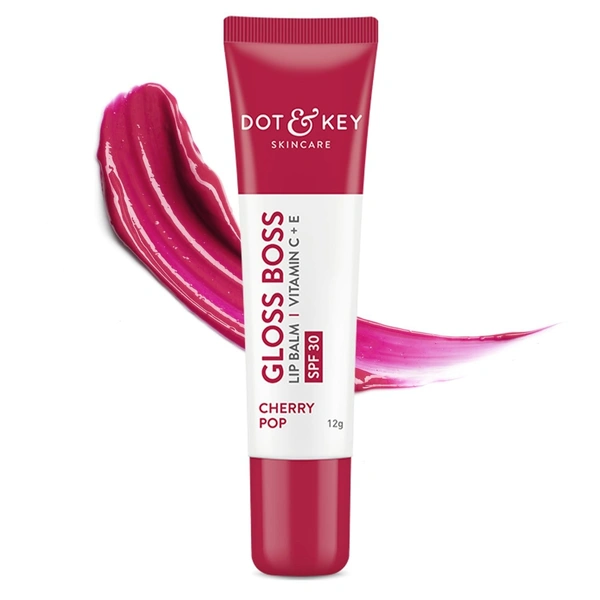 Dot & Key DOT & KEY Dot&Key Cherry Lip Balm Spf 30(12Gm)|Moisturization|For Smooth Soft Lips|Shea Butter With Vitamin E|Tinted Balm For Glossy,Buttery Soft Lips|With Vitamin C For Dark Lips|Lip Balm For Women