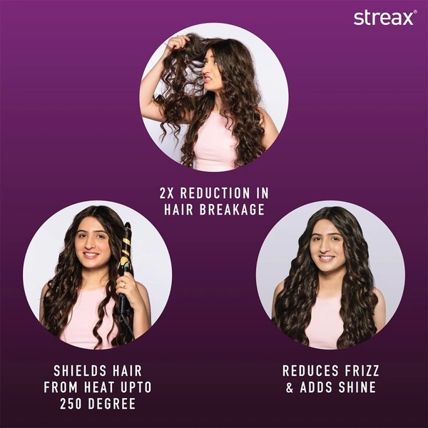 STREAX Heat Protection Spray for Hair -100 Ml, Hair Styling Spray for Women & Men | Heat Protectant Spray for hair Upto 250°C & 2X Less Hair Breakage I Frizz Free & helps in Damage Control I Enriched with Jojoba Seed Oil that adds shine to hair - JULY'2026, INDIA