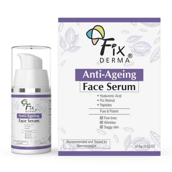 Fixderma Hyaluronic Acid Serum for Anti Ageing with Pro Retinol Serum for Face | Anti Ageing Serum for Fine Lines & Wrinkles | Face Serum for Men & Women | Face Serum for for all Skin Types - 15g