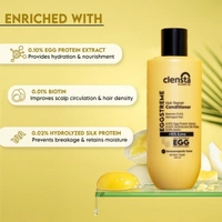 Clensta Eggstreme Hair Conditioner With Biotin, Egg Protein & Hydrolyzed Silk Protein | For Deep Nourishment, Frizzy Hair, Reduces Hair Breakage | Sulphate & Paraben Free | Men & Women 250ml