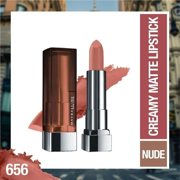Maybelline New York Matte Lipstick, Intense Colour, Keeps Lips Moisturised, Color Sensational Creamy Matte Lipstick, 3.9g - 656 Clay Crush