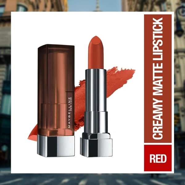 Maybelline New York Matte Lipstick, Intense Colour, Keeps Lips Moisturised, Color Sensational Creamy Matte Lipstick, 3.9g - 674 Madison Red