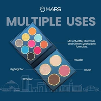 MARS The City Paradise Makeup Kit | Highly Pigmented and Blendable | 9 Eyeshadow Palette with 1 Highlighter, Blusher, Bronzer & Compact Powder each (16.0 gm) (01-Mumbai)