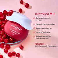Dot & Key DOT & KEY Lip Plumping Mask With Shea Butter&Vitamin C + E For Naturally Glowing Lips|Smoothes Flaky&Dry Lips|Lip Mask For Soft,Smooth&Plump Lips|(Lingonberry)|15Ml