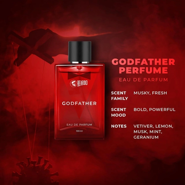 Beardo Godfather Perfume for Men, 100ml | Aromatic, Spicy Perfume for Men Long Lasting Perfume for Date night fragrance | Body Spray for Men | Ideal gift for men 