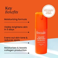Foxtale 15% Vitamin C Face Serum for Glowing Skin | Pure L-Ascorbic Acid and Vitamin E | Brightening Serum for Dark Spots,Dull Skin,Uneven Skin Tone | All Skin Types | 30 ml