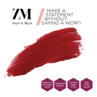 ZM Zayn & Myza Transfer-Proof Power Matte Finish, Liquid Lip Colour, 6 ml - 01 POWER RED