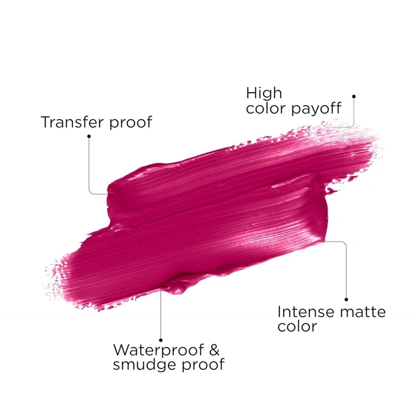 ZM Zayn & Myza Transfer-Proof Power Matte Finish, Liquid Lip Colour, 6 ml - 08 Full Fuchsia