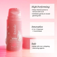 Foxtale Purify & Glow Cleanser + Clay Mask - Deep Cleanses Pores, Exfoliating Glow Facial, Instantly Gives Bright Skin, For Normal, Oily and Combination Skin, Men & Women - 100ml - INDIA, JAN'2026
