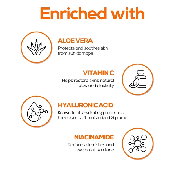 RENEE Glowscreen SPF 50 Sunscreen Cream - 50ml, PA++++ UVA & UVB Protection, Hyaluronic Acid & Vitamin C Enriched | Non-Greasy, Quick Absorbing Matte Formula, No White Cast - Ultimate Skin Protection - Jan'2026