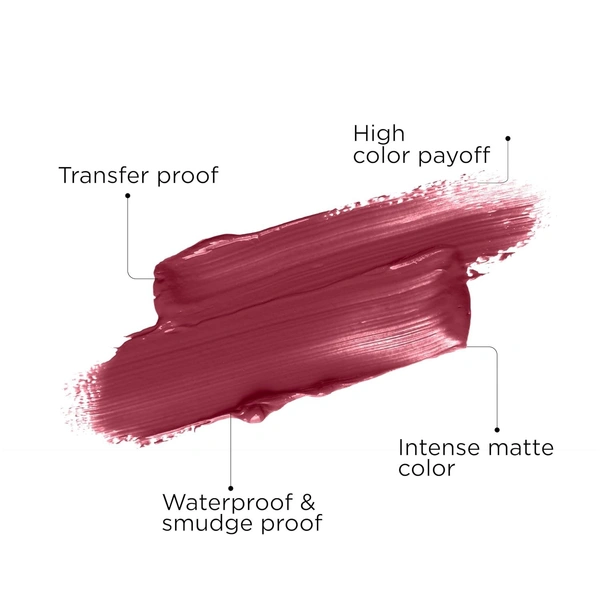 ZM Zayn & Myza Transfer-Proof Power Matte Finish, Liquid Lip Colour, 6 ml - 12 Merry Mauve