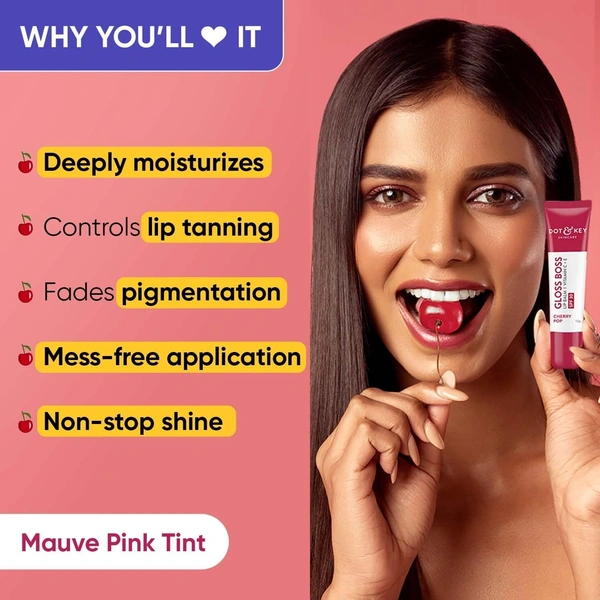 Dot & Key DOT & KEY Dot&Key Cherry Lip Balm Spf 30(12Gm)|Moisturization|For Smooth Soft Lips|Shea Butter With Vitamin E|Tinted Balm For Glossy,Buttery Soft Lips|With Vitamin C For Dark Lips|Lip Balm For Women