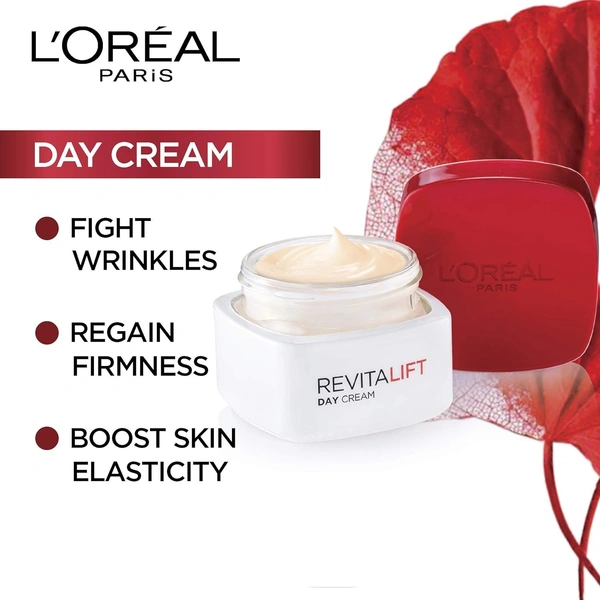 L'Oreal Paris Day Cream, SPF 35 Pa++, Anti-Wrinkle and Radiance, Boosts Skin Elasticity, With Centella Asiatica,Revitalift, 50ml - Dec'2026