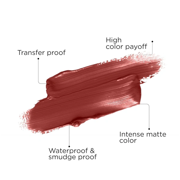ZM Zayn & Myza Transfer-Proof Power Matte Finish, Liquid Lip Colour, 6 ml - 09 Earthy Brown
