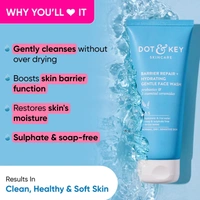 Dot & Key DOT & KEY Barrier Repair + Hydrating Gentle Face Wash With Probiotic|Ceremide Face Wash|Face Wash For Dry Skin,Normal Skin&Sensitive Skin|Gently Cleanses Skin From Dirt&Oil For Unisex,100Ml