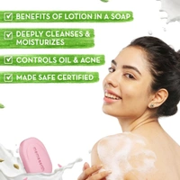 Mamaearth Multani Mitti Moisturizing Lotion Soap with Multani Mitti & Rose for Oil Control & Acne 125g (Pack of 4) | Benefits of Lotion in a Soap | Deeply Cleanses & Moisturizes 