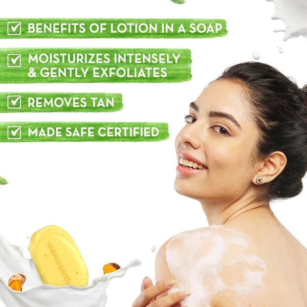Mamaearth Ubtan Moisturizing Lotion Soap 125 g (Pack of 4) | Removes Tan | Benefits of Lotion in a Soap | Gently Exfoliates & Deeply Cleanses | Nourishes Dry Skin | Non Drying 