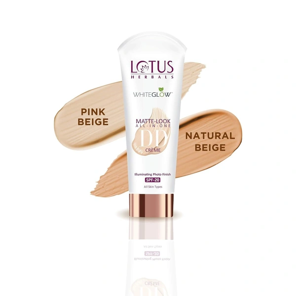 Lotus Herbals Whiteglow Matte Look All In One Spf 20 Dd Cream (Pink Beige), 50g - Aug'2025