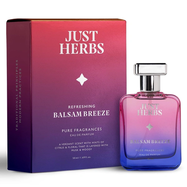 Just Herbs Refreshing Balsam Breeze EDP Perfume for Men Long Lasting Fragrance - 50 ml