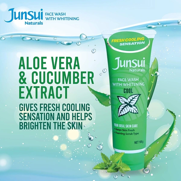 Junsui Naturals Face Wash With Whitening, Cool, 100 g - Nov'2026