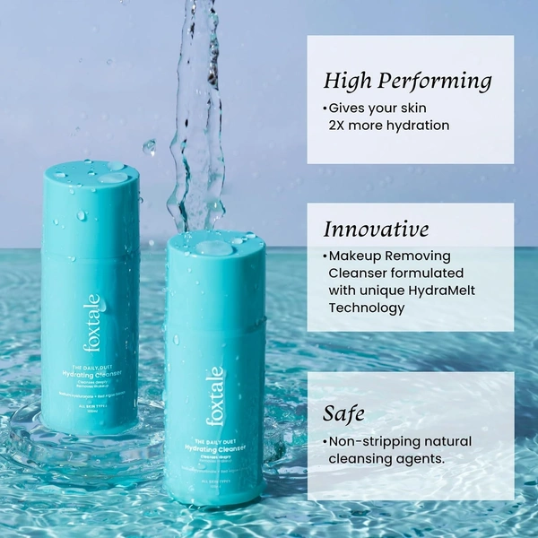 Foxtale Hydrating Face Wash with Hyaluronic Acid, Vitamin B5 for Women, Men | Pore Cleansing | Dirt Control | Makeup Remover | Cleanser For All Skin Types - 100 ml