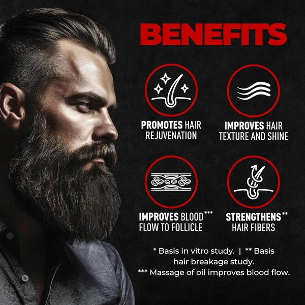 Beardo Beard & Hair Growth Oil, 50ml | Natural Hair Oil for Thicker & Longer Beard | Beard Oil for Uneven, Patchy & Fast Beard Growth | Growth Oil for Stronger & Fuller Beard Hair