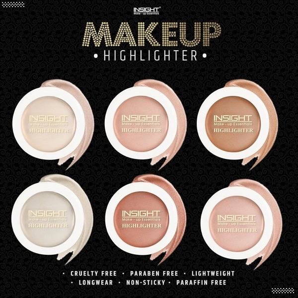 Insight Cosmetics Glitter Makeup Highlighter, 3.5 gm - pack of 6