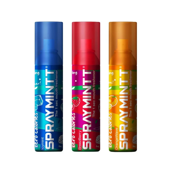 Spraymintt Mouthfreshner  Combo (Icymint, Breezeberry and Orangewave)