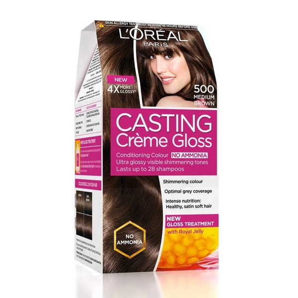 L'oreal Paris Casting Creme Gloss Hair Color , 87.5g+72ml-Medium Brown 500