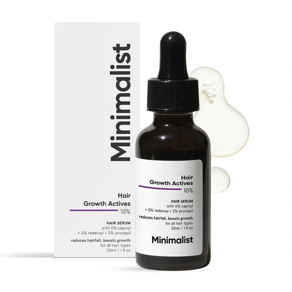 Minimalist Hair Growth Serum With 3% Redensyl, 3% Anagain, 3% Procapil, 5% Capixyl & 4% Baicapil 18% Hair Growth Actives | For Hair Fall Control | For Men & Women | 30 ml