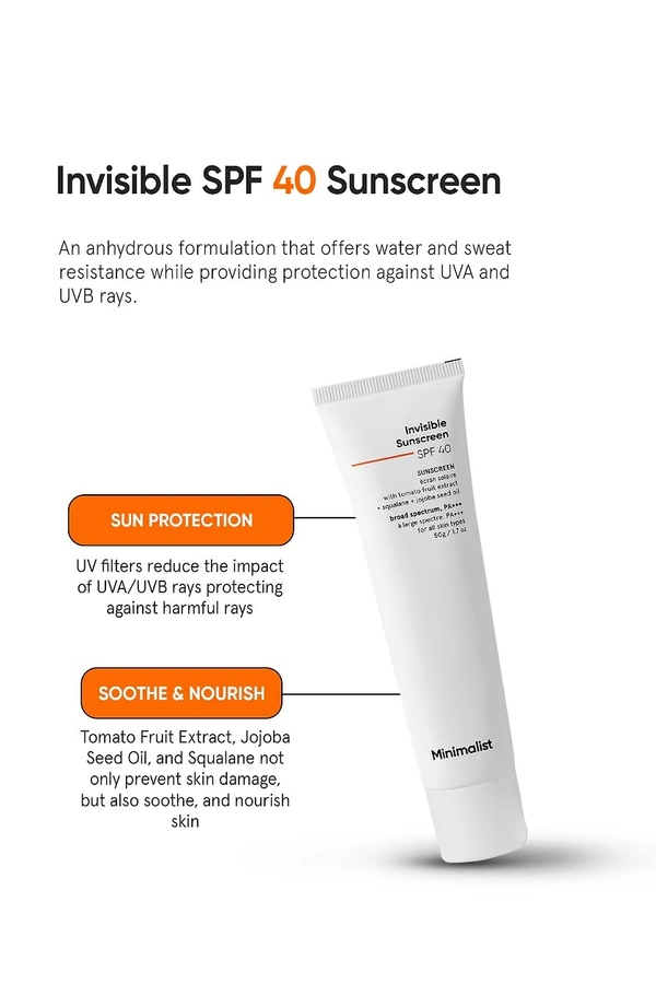 Minimalist Invisible Sunscreen SPF40
