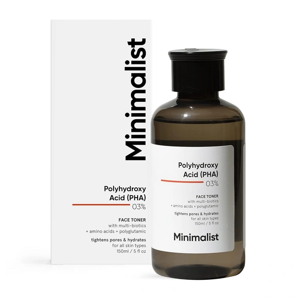 Minimalist Pha 3% Alcohol Free Face Toner, 150 Ml | Pore Tightening & Mild Exfoliation For Oily, Acne Prone, Sensitive & Normal Skin | Hydrating Face Toner For Glowing Skin,