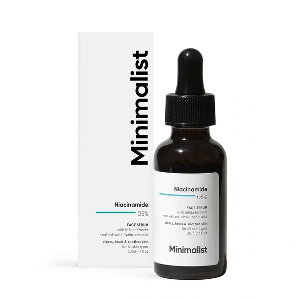 Minimalist Skin Repair 5% Niacinamide Face Serum for Clear Glowing Skin | Reduces Dullness, Hydrates & Repairs Skin with Vit B3 & Hyaluronic Acid | Day & Night Serum for Dry & Sensitive Skin | For Women & Men | 30 ml