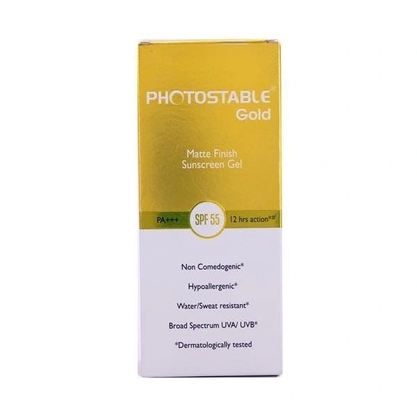 Sun Pharma Photostable Gold Matte Finish Sunscreen Gel SPF 55