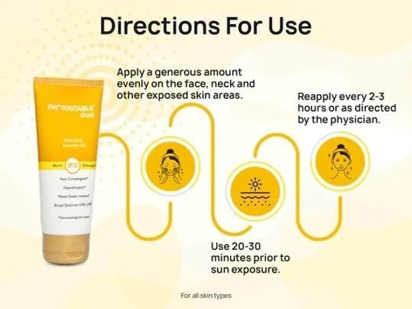 Sun Pharma Photostable Gold Matte Finish Sunscreen Gel SPF 55