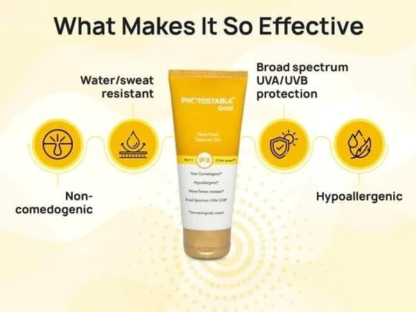 Sun Pharma Photostable Gold Matte Finish Sunscreen Gel SPF 55