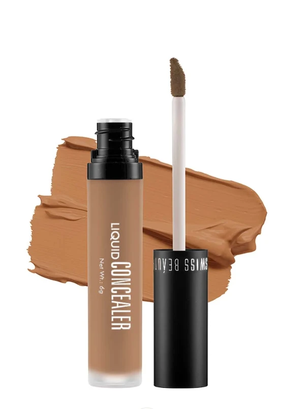 Swiss Beauty Liquid Light Weight Concealer With Full Coverage |Easily Blendable Concealer For Face Makeup , 6g - 1 — WARM-SAND