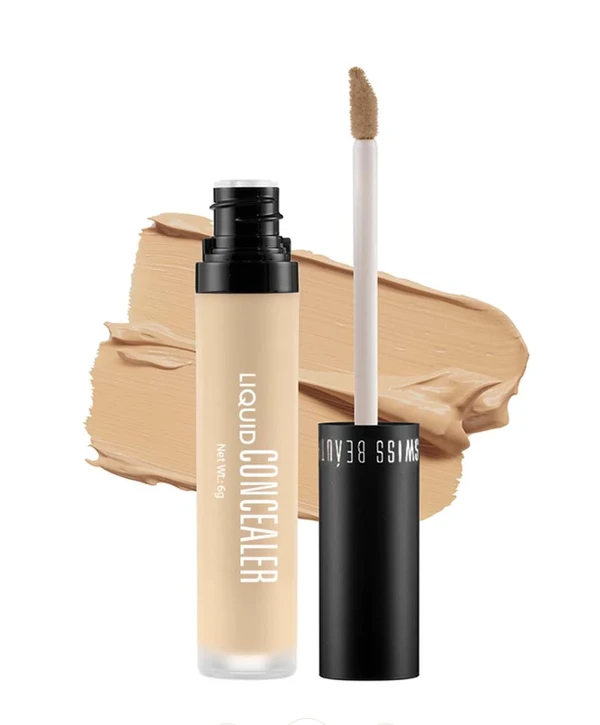 Swiss Beauty Liquid Light Weight Concealer With Full Coverage |Easily Blendable Concealer For Face Makeup , 6g