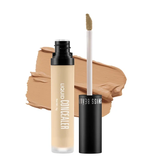 Swiss Beauty Liquid Light Weight Concealer With Full Coverage |Easily Blendable Concealer For Face Makeup , 6g - 4 — MEDIUM-BEIGE