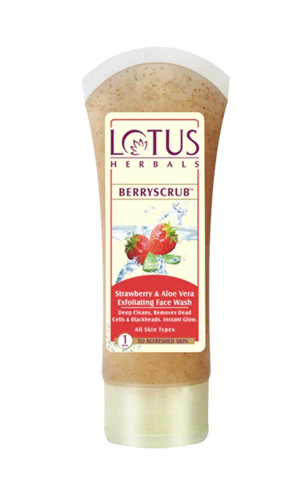 Lotus herbals Berry Scrub Strawberry & Aloe Vera Exfoliating Face Wash - 120g