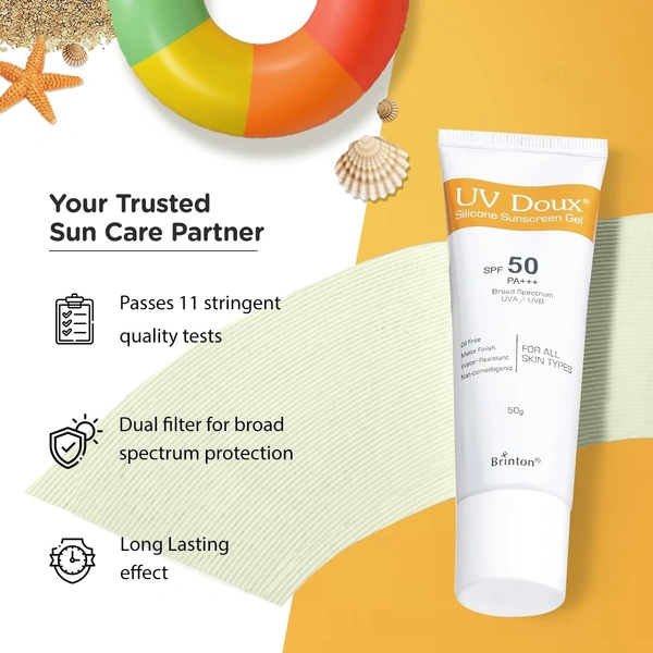 Brinton Pharmaceuticals UV Doux Silicone Sunscreen Gel SPF 50 PA+++ - 75 gm