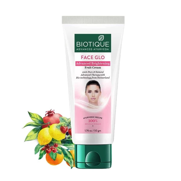 Biotique Face Glo Advance Brightening Fruit Cream | Visibly Flawless Skin  | Lightens Skin Tone | 50g