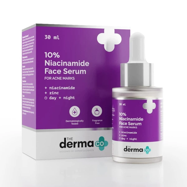 The Derma Co 10% Niacinamide Face Serum with Zinc for Acne Marks | Fades Acne Marks & Dark Spots | Controls Oil - 10ml