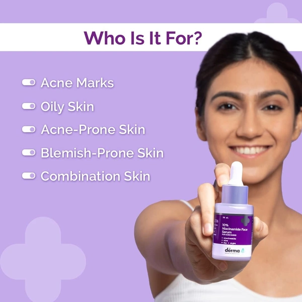 The Derma Co 10% Niacinamide Face Serum with Zinc for Acne Marks | Fades Acne Marks & Dark Spots | Controls Oil - 10ml
