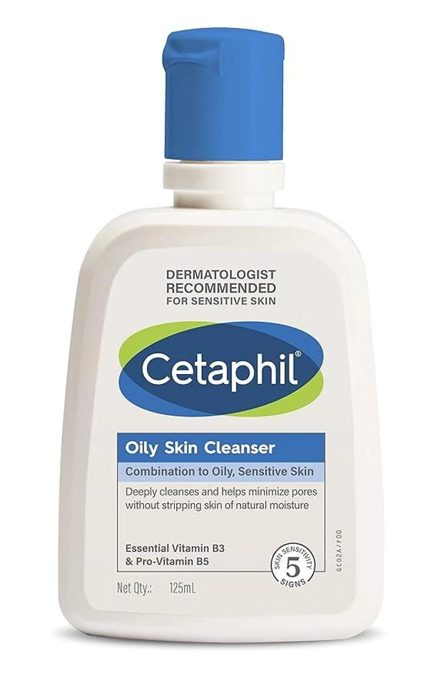 CETAPHIL Cetaphil Oily Skin Cleanser , Daily Face Wash for Oily, Acne prone Skin , Gentle Foaming, 125ml