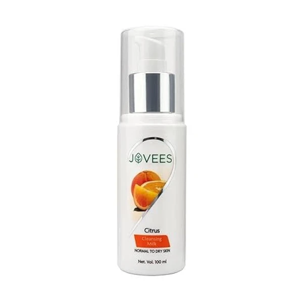 JOVEES HERBAL Citrus Cleansing Milk with Lemon Peel Extract, Almond & Coconut Oil | For Normal to Dry Skin - 100ml