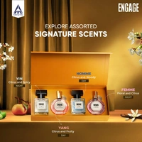 Engage Luxury Perfume Unisex Gift Pack for Men + Women, Travel Sized, Assorted Pack, Ideal Wedding Gift, Anniversary Gift, 100ml (25ml X 4)
