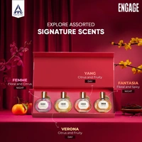 Engage Luxury Perfume Gift Set Pack for Women, Travel Sized, Assorted Pack, Ideal Birthday Gift, 100ml (25ml X 4)
