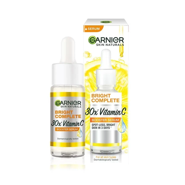 GARNIER Garnier Skin Naturals, Face Serum, Brightening and Anti-Dark Spots, Bright Complete Vitamin C Booster, 15 ml