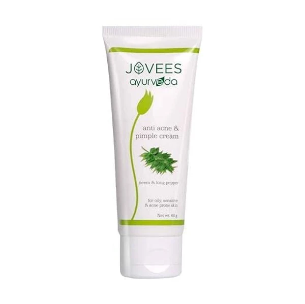 JOVEES HERBAL Jovees Ayurveda Neem & Long Pepper Anti Acne and Pimple Cream, Sensitive And Acne Prone Skin 60 g